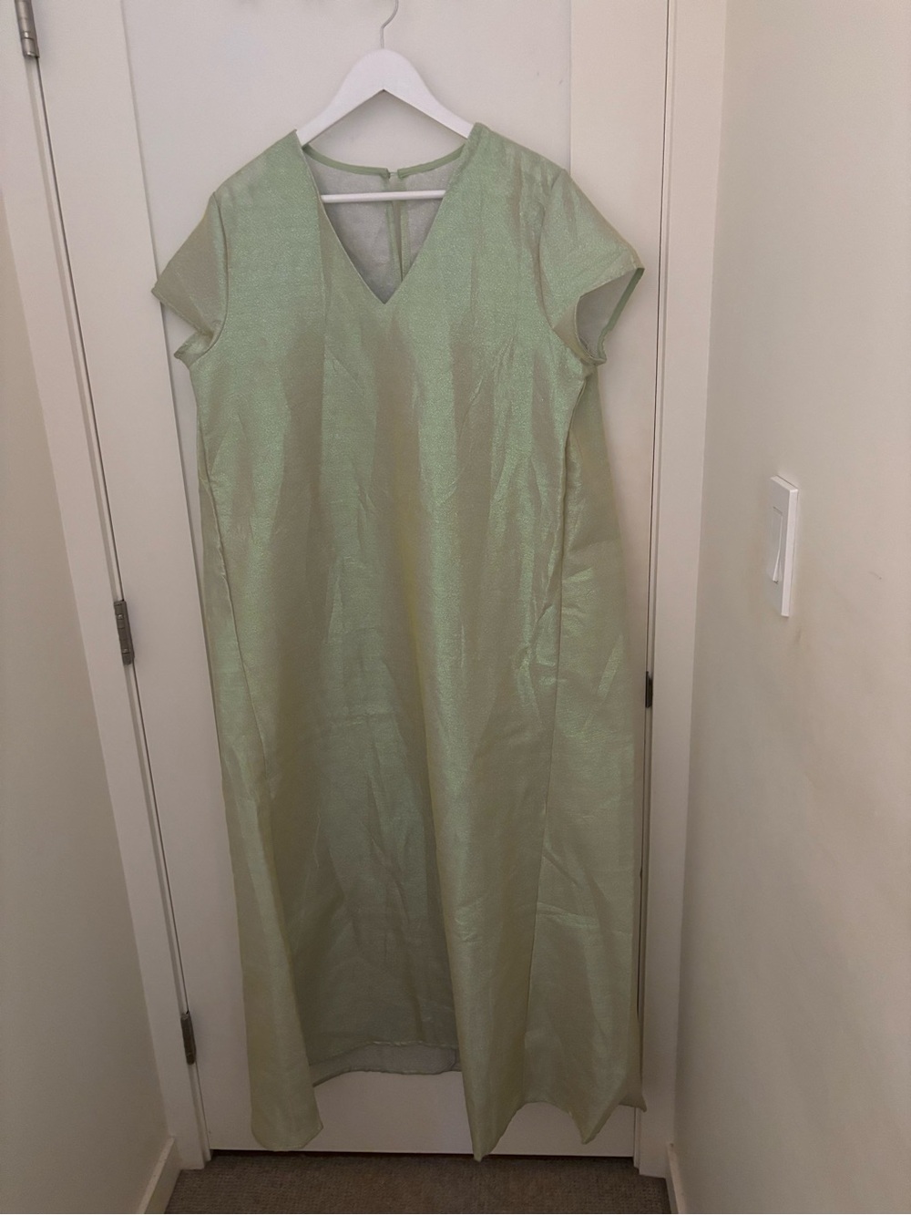 Light Green V-Neck Women's Dress
